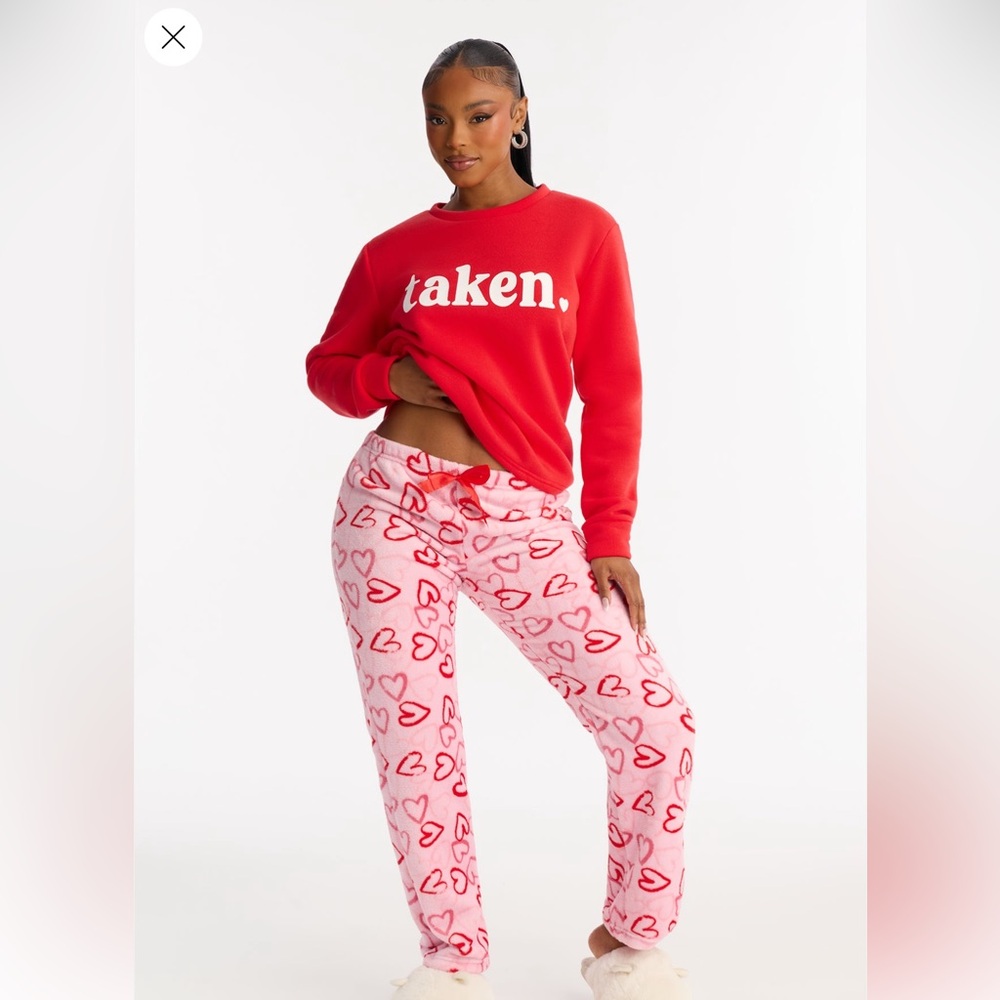 Pink Heart Pajama Pants Set